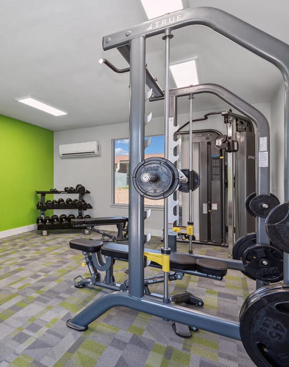 Community Fitness Center with Equipment at Peaks on 4th Apartments in Avondale, AZ-MEDAM.