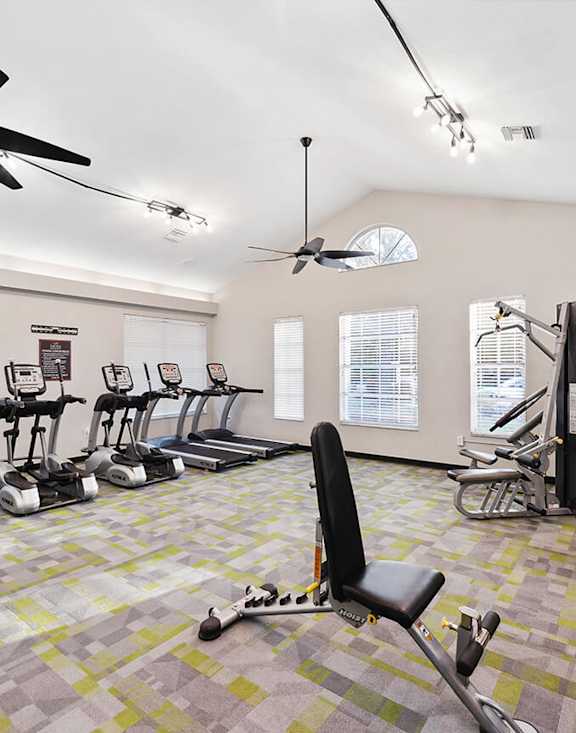 Community Fitness Center with Equipment at Vue at Baymeadows Apartments located in Jacksonville, FL-MEDAM.