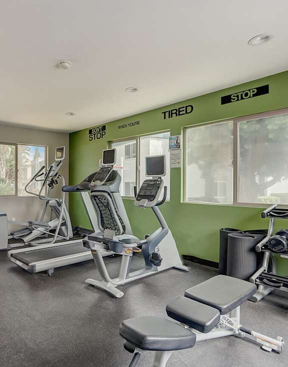 Community Fitness Center with Equipment at Cove La Mesa Apartments located in La Mesa, CA-MEDAM.