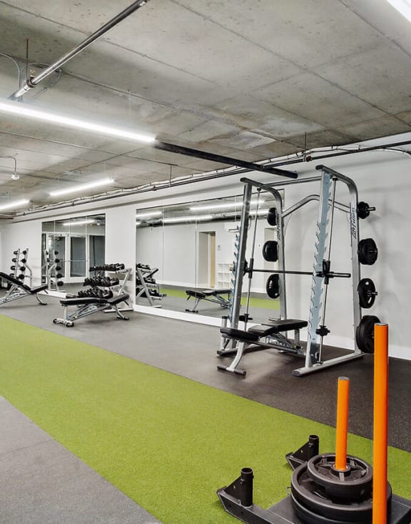 Community Fitness Center with Equipment at Altitude on Fifth Apartments in Salt Lake City, UT-MEDAM.