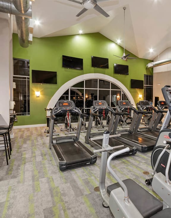 Fitness center at Chapel Hill apartments