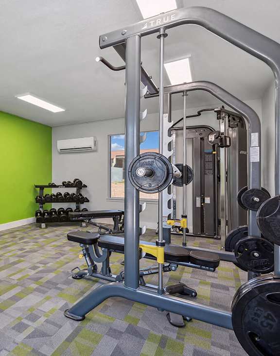Community Fitness Center with Equipment at Peaks on 4th Apartments in Avondale, AZ-MEDAM.