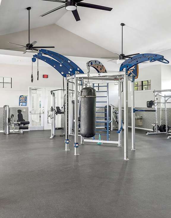 Community Fitness Center with Equipment at Mirage on Kernan Apartments located in Jacksonville, FL-MEDAM.