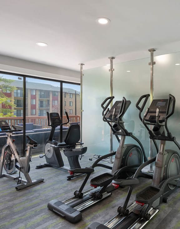 Resident fitness center at Spring Parc Apartments in Silver Spring, MD
