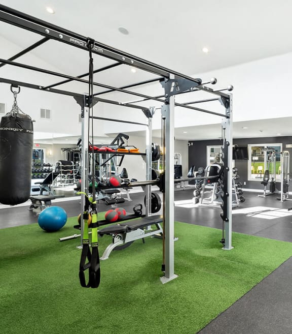 Community fitness center at Waterfront Apartments in Lakewood, Colorado
