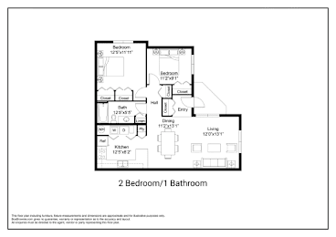  Floor Plan 2 Bedroom - 1 Bath