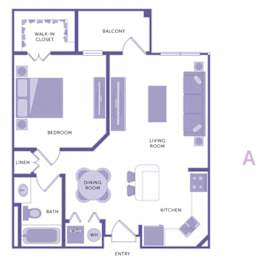 1 Bedroom 1 Bath Plan A at City View, Orlando