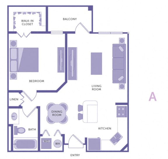 1 Bedroom 1 Bath Plan A at City View, Orlando