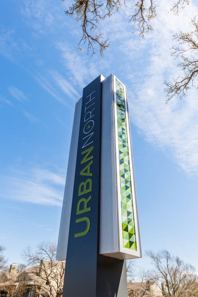 Urban North Apartments monument sign at entrance - Austin, TX