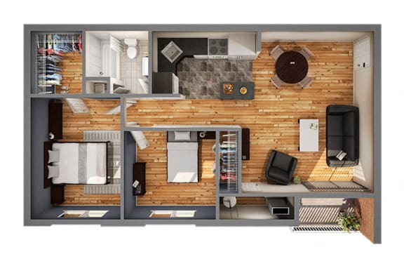 Floor Plan  Rock-Creek-2BR-1BA-floor-plan-