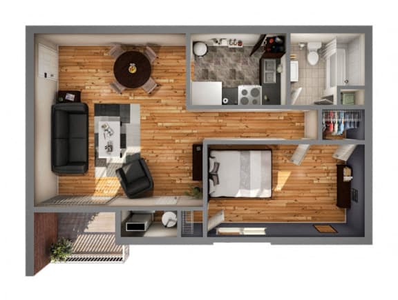 Floor Plan  Rock-Creek-1BR-1BA-floor-plan