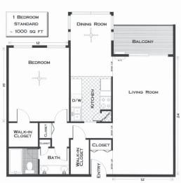  Floor Plan 1bed