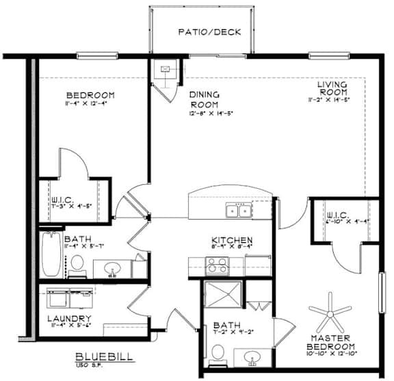 A black and white floor plan of a house layout.
