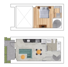 Loft B Floor Plan at Block C, California
