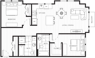 LUX Apartments 2 2C Floor Plan