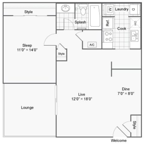 1 bed 1 bath A at The Taylor Apartments, Georgia