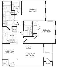 1 bed 1 bath floor plan D  at Chesapeake Ridge, North East, MD, 21901