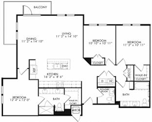 The Zulu floorplan with 3 bedrooms, powder room, 2 baths one with standalone shower. Kitchen with Island open to dining and living area.