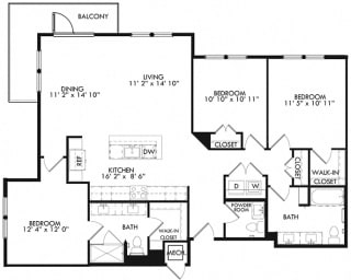 The Zulu The Zulu floorplan with 3 bedrooms, powder room, 2 baths one with standalone shower. Kitchen with Island open to dining and living area.
