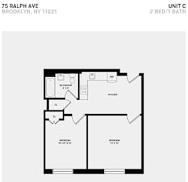  Floor Plan C Line 2 Bed 1 Bath