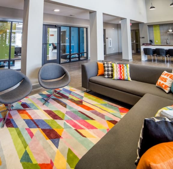 Clubhouse lobby at Mosaic at Levis Commons, Perrysburg, Ohio
