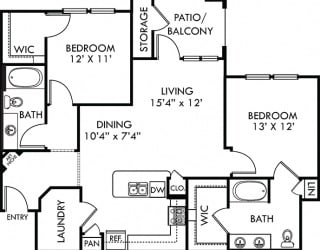 Medina. 2 bedroom apartment. Kitchen with island open to living/dinning rooms. 2 full bathrooms, double vanity in master. Walk-in closets. Patio/balcony.