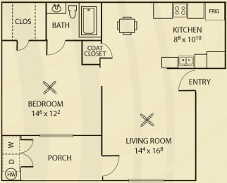  Floor Plan 1 Bedroom