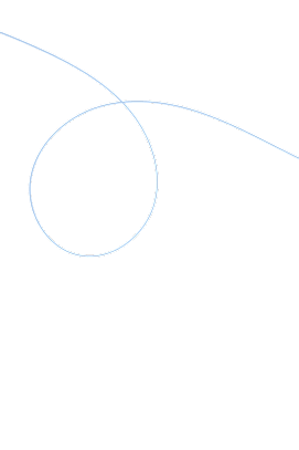 Two circles connected by a line on a black background.