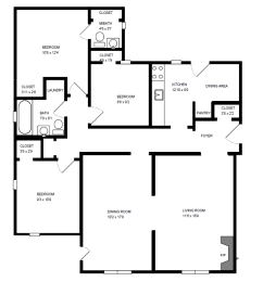  Floor Plan 3BD 1.5 BATH