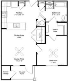  Floor Plan 1 Bedroom