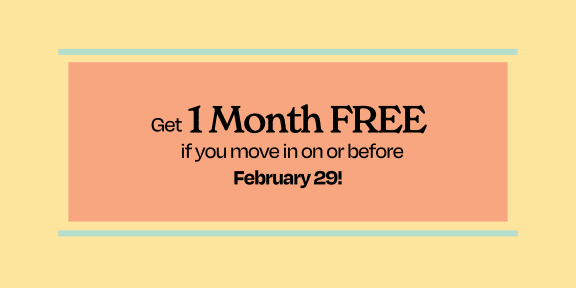 an orange and yellow background with text that says get 1 month free if you move