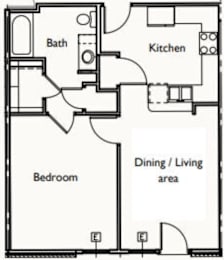  Floor Plan 1 Bedroom