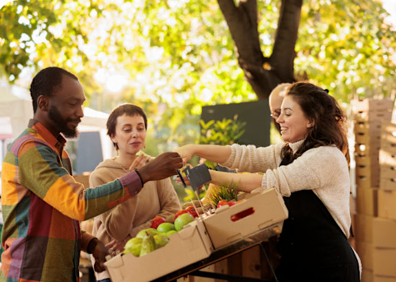 People Shopping at Farmers Market