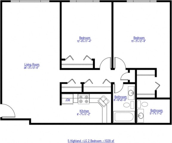 Renovated 2 bed 1.5 bath at Five High, West Hartford, 06119