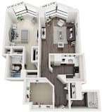 A9 Floor Plan | 940 Sq. Ft. at North Harbor Tower, Chicago, IL