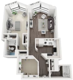 A9 Floor Plan at North Harbor Tower, Chicago, IL