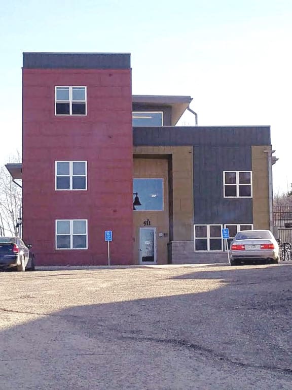 One of three buildings