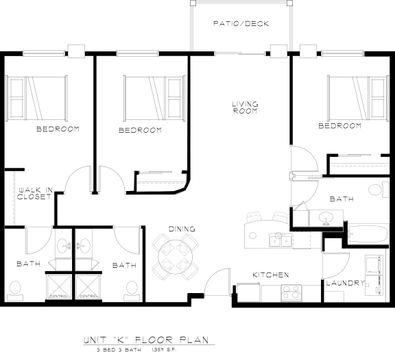 Teton 3-bedroom floor plan