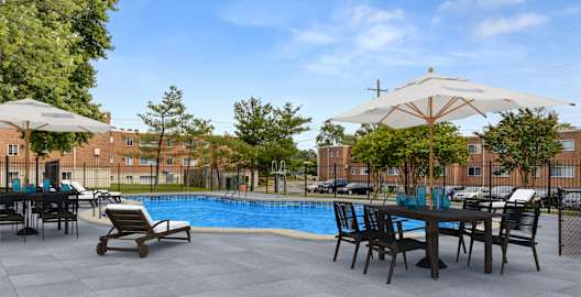 Sparkling Swimming Pool at Flats of Forestville in Forestville MD