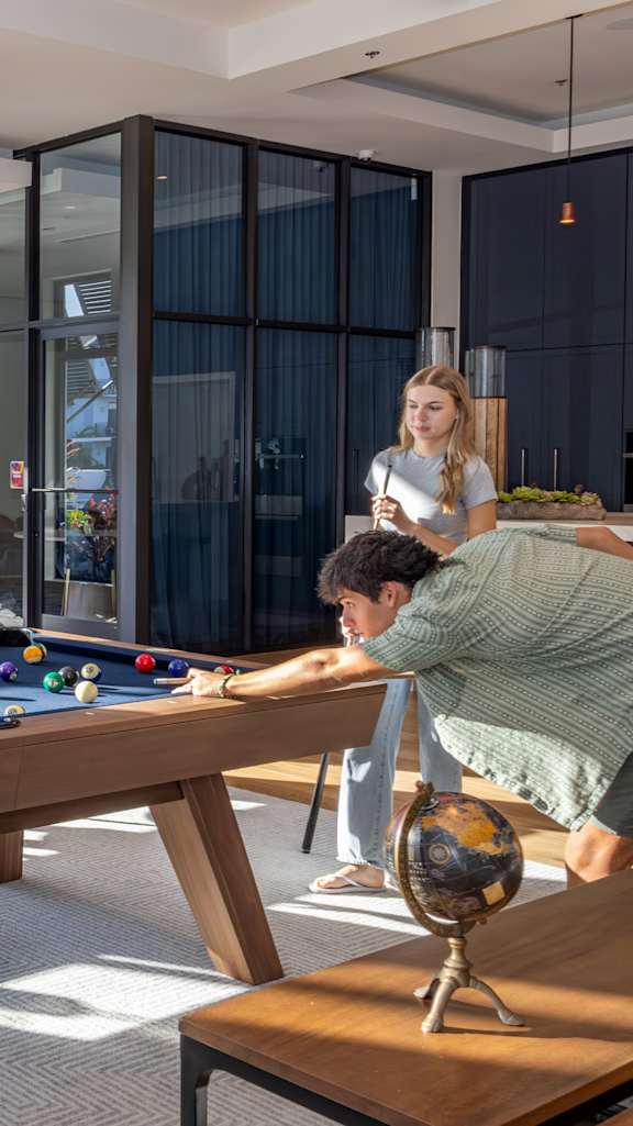 Blue pool table at Portofino Vineyards, Fort Myers, FL, 33967