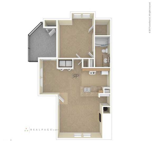 A floor plan of an apartment from Realpage.