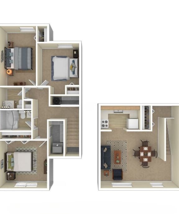 a floor plan of a house with a bedroom and a living room