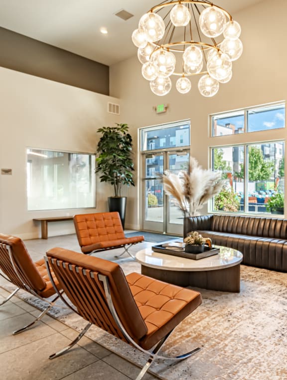 the lobby at the bradley braddock road station apartments