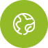a green background with a white globe in the middle of it