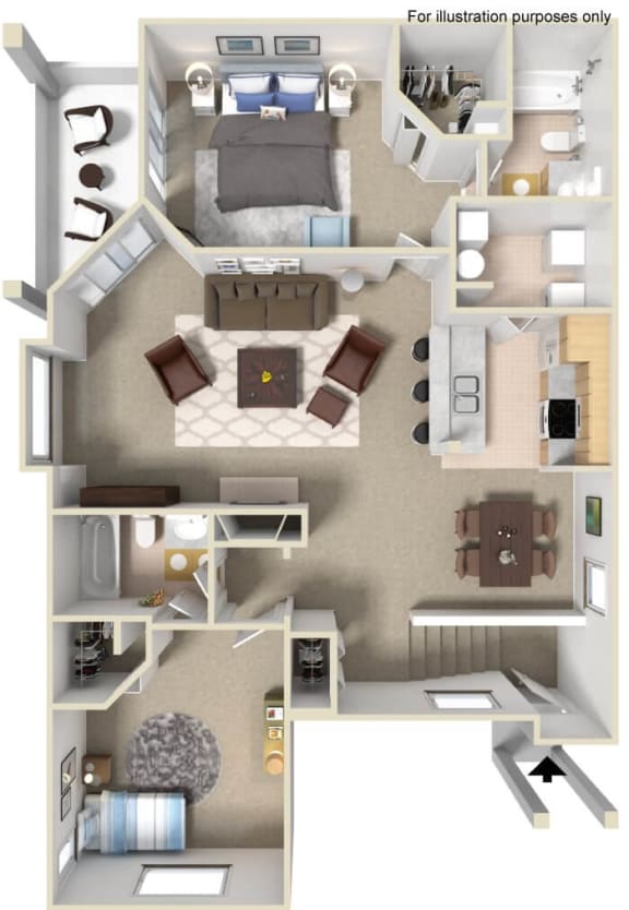 Floor Plan  2 bedroom 2 bath apartment floor plan