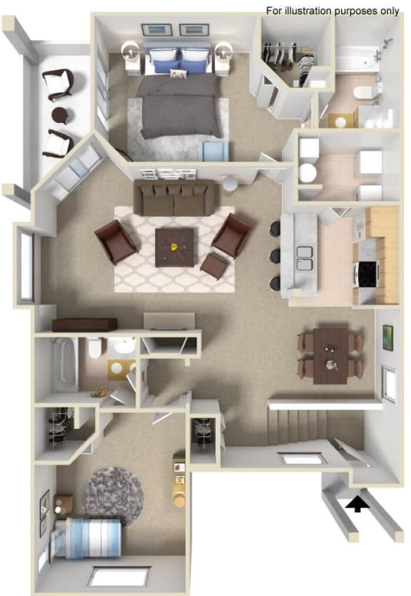 Floor Plan  2 bedroom 2 bath apartment floor plan