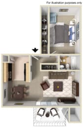 Plan A Floor Plan at WOODSIDE VILLAGE, West Covina, CA