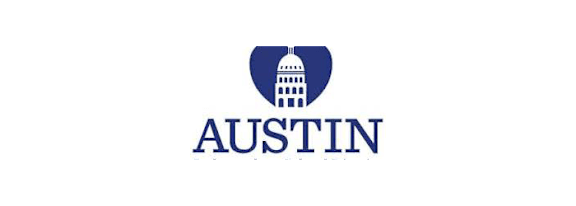 The image features a logo with the word "AUSTIN" and a graphic of a building.