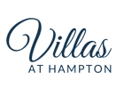A logo with the text "Villas at Hampton" in cursive font.