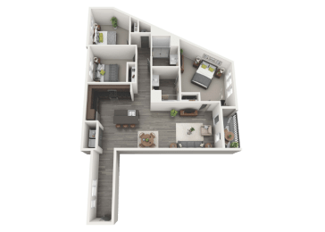 Floor Plan  3 Bedroom 2 Bath - 1522 sq. ft.